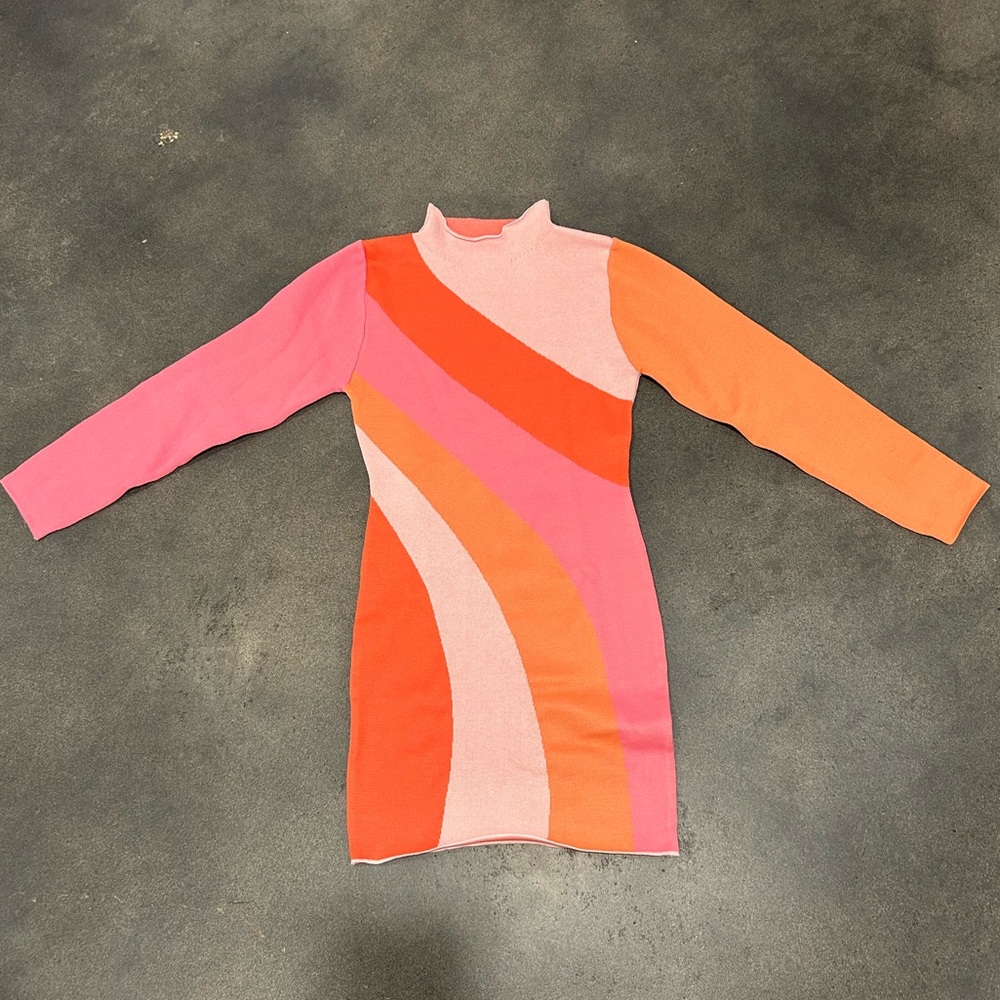 Dee Elly Striped Sweater Dress Size Large Style SEDK475IMK